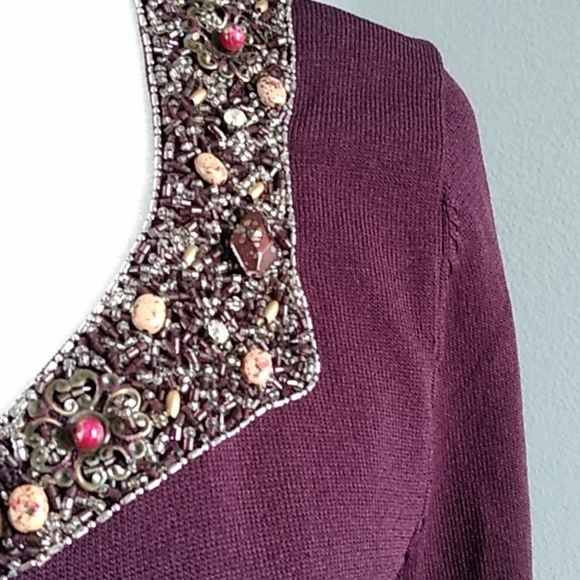 EUC Dark Plum 3/4-sleeve top - Picture 6 of 8